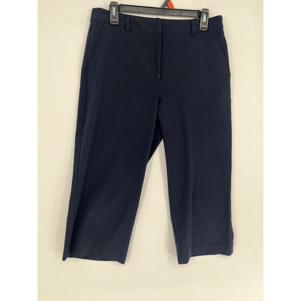Briggs New York Petite Navy Blue Cropped Dress Pants Trousers Size 10P Stretch